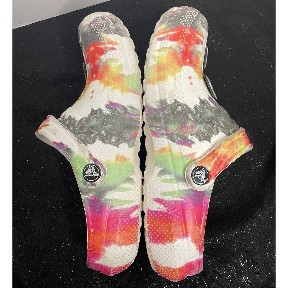 Classic Crocs Tie Dye Clogs Cat Charms Shoes Lined Warm Women's 8 Men's 6 Multi - Picture 13 of 16